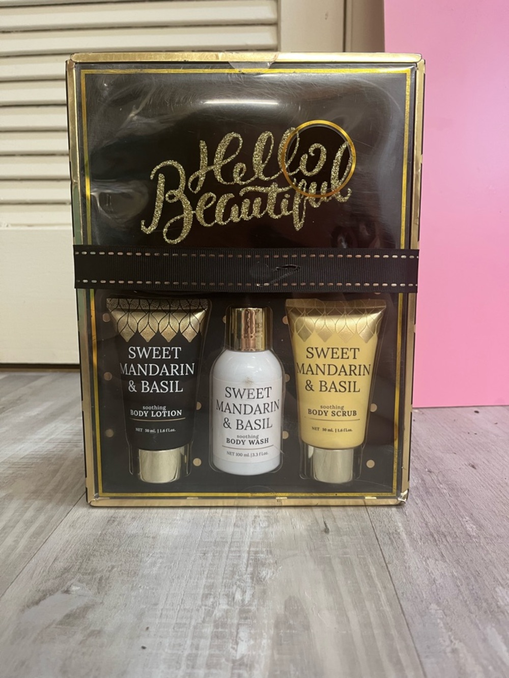 Hello Beautiful Sweet Mandarin & Basil Bath Set